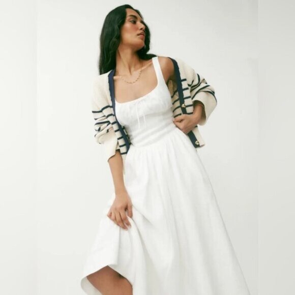 NEW Reformation Balia Linen Sleeveless Midi Dress in White | US 6 UK 10 - Picture 1 of 14